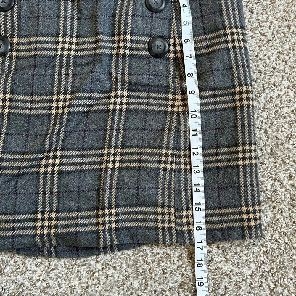 🦋 GAP Factory Grey Plaid Mini Skirt Preppy Office Formal School Girl Size 12